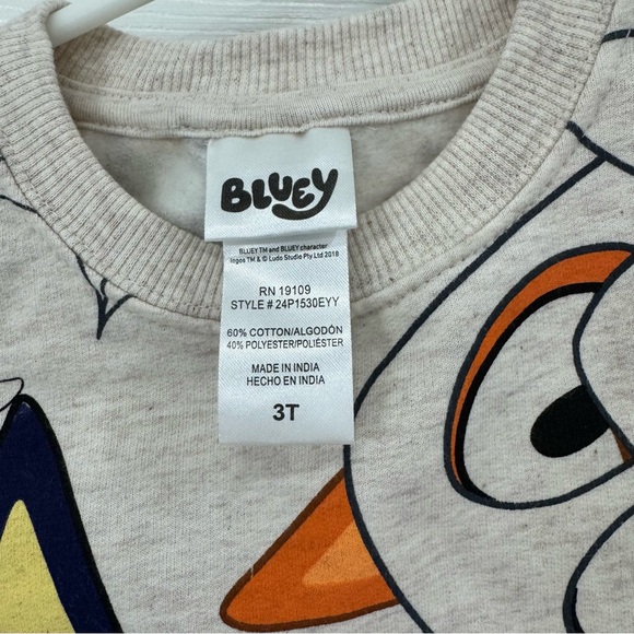 Bluey Cartoon 3T Halloween Pumpkin Skeleton Ghost Kids Crewneck - Picture 3 of 4